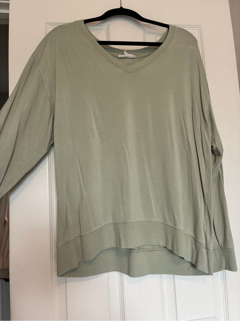 Workshop Republic Clothing Sage Green V-Neck Lightweight Pullover